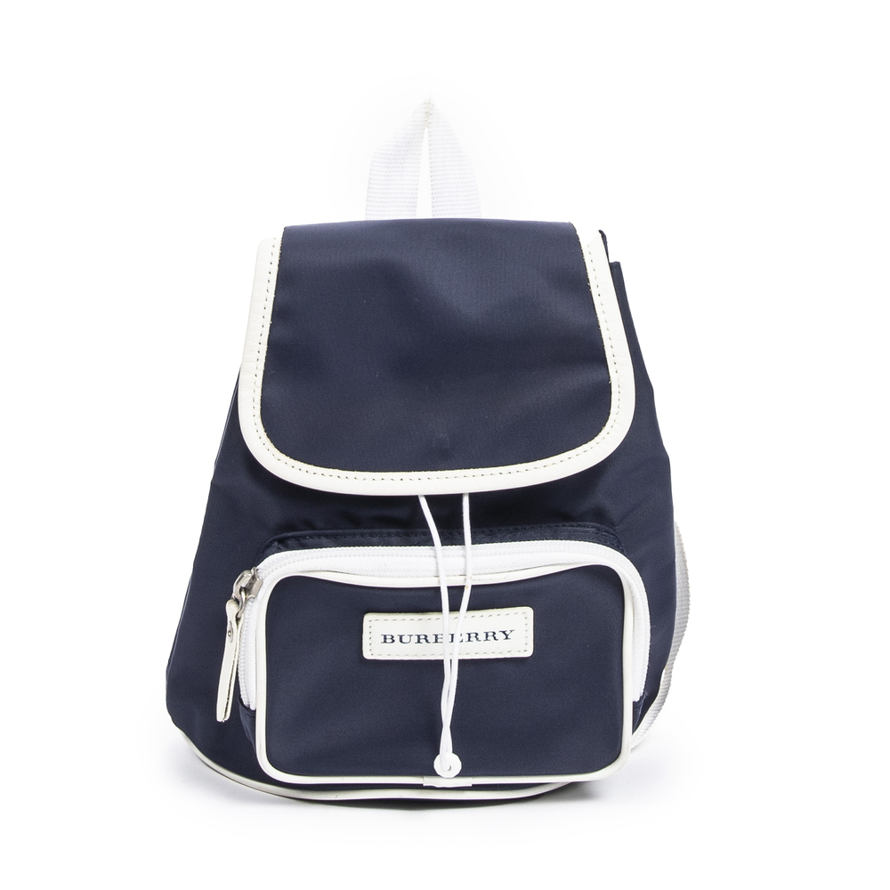 Burberry Mini Drawstring Backpack In Navy/White N… - image 1